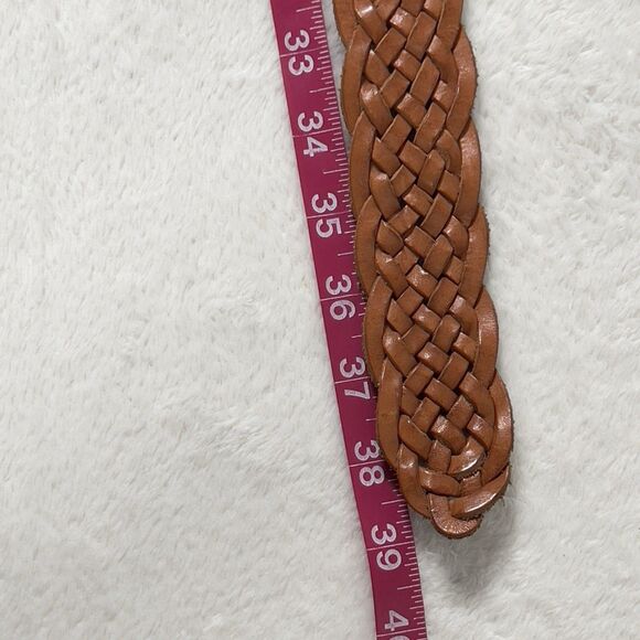 BKE BUCKLE Woven Leather Western Belt Sz M Brown Medallion Buckle Adjustable - Picture 9 of 9